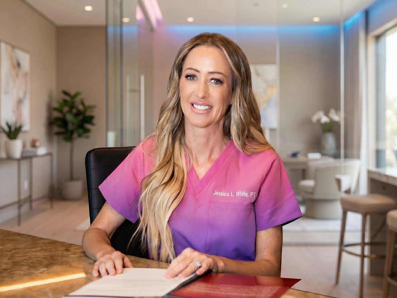 Jessica Lynne White, PT, in her clinic